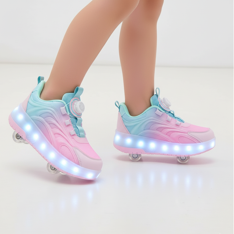LED Roller Skate Sneakers for Kids β USB Rechargeable Ages 5-14