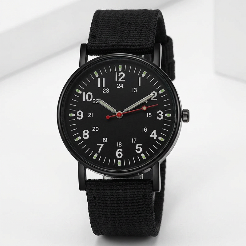 MAVRO Black Midnight 40mm Luminous Field Watch
